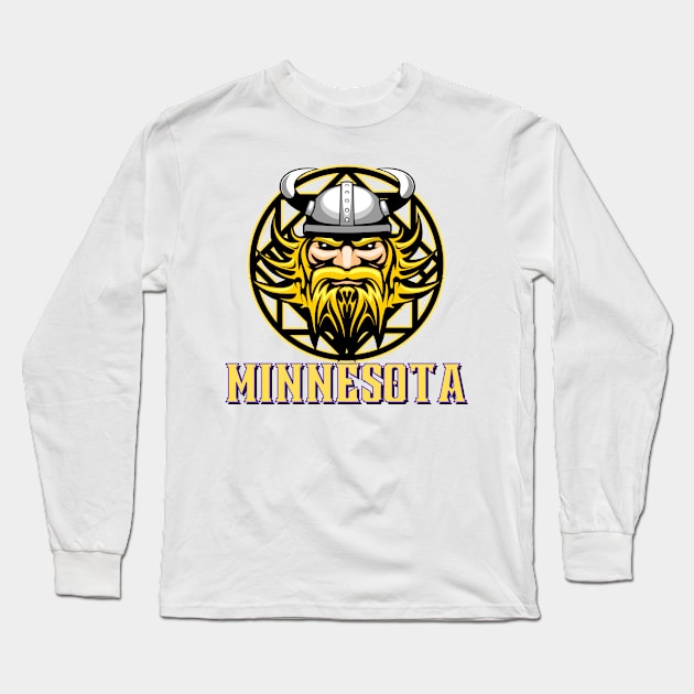 Minnesota Football NFL - Beserker Viking Long Sleeve T-Shirt by J_Joseph_Designs